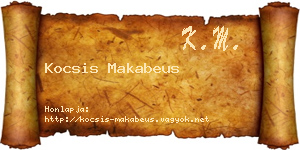 Kocsis Makabeus névjegykártya